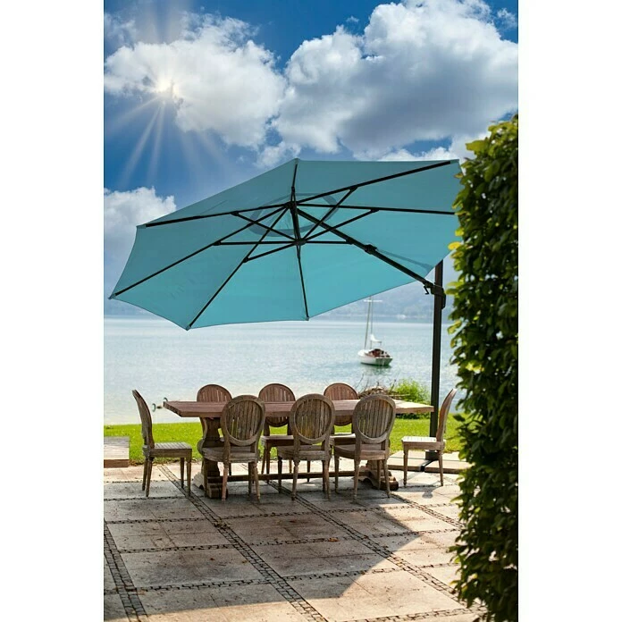 BAUHAUS Sunfun Melina Schirmbezug Grün, Durchmesser: 400 Cm, Passend Für: Sunfun Ampelschirmgestell Melina Ø 400 Cm 4 BAUHAUS Sunfun Melina Schirmbezug Grün, Durchmesser: 400 Cm, Passend Für: Sunfun Ampelschirmgestell Melina Ø 400 Cm – Bild 2