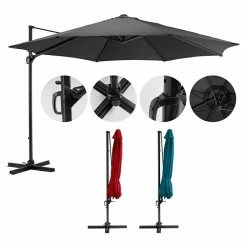 BAUHAUS Sunfun Ampelschirm Florenz Anthrazit, Durchmesser: 350 Cm