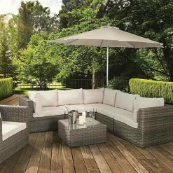 BAUHAUS Siena Garden Sonnenschirm Push Pro Durchmesser: 300 Cm, Taupe -Sonnenschirme Verkaufsgeschäft 12 1295