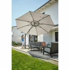 BAUHAUS Sunfun Melina Ampelschirmgestell Durchmesser: 400 Cm, Aluminium, Rund -Sonnenschirme Verkaufsgeschäft 12 131