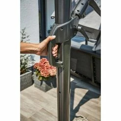 BAUHAUS Sunfun Melina Ampelschirmgestell Durchmesser: 400 Cm, Aluminium, Rund -Sonnenschirme Verkaufsgeschäft 12 132