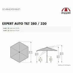 BAUHAUS Doppler Expert Kurbelschirm Auto Tilt Natur, Durchmesser: 280 Cm 13 BAUHAUS Doppler Expert Kurbelschirm Auto Tilt Natur, Durchmesser: 280 Cm -Sonnenschirme Verkaufsgeschäft 12 1420