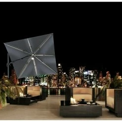 BAUHAUS Derby Ravenna LED-Sonnenschirm AX Anthrazit, L X B: 246 X 246 Cm -Sonnenschirme Verkaufsgeschäft 12 1433