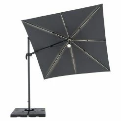 BAUHAUS Derby Ravenna LED-Sonnenschirm AX Anthrazit, L X B: 246 X 246 Cm -Sonnenschirme Verkaufsgeschäft 12 1434