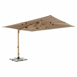 BAUHAUS Doppler Alu Wood Pendelschirm Ultra XL Greige, 300 X 400 Cm