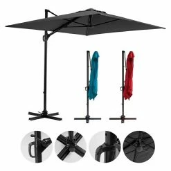 BAUHAUS Sunfun Ampelschirm Florenz Anthrazit, 200 X 250 Cm