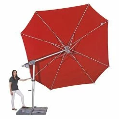 BAUHAUS Doppler Schirmgestell Ferrara Silbergrau, Aluminium -Sonnenschirme Verkaufsgeschäft 12 1754