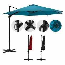 BAUHAUS Sunfun Ampelschirm Florenz Blau, Durchmesser: 300 Cm