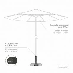 BAUHAUS Doppler Granitschirmständer Trolley 38,3 Kg, 45 X 45 Cm -Sonnenschirme Verkaufsgeschäft 12 292