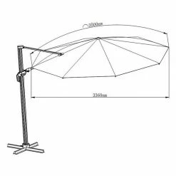 BAUHAUS Sunfun Ampelschirmgestell Monaco Durchmesser: 350 Cm, Passend Für: Sunfun Ersatz-Bezug Monaco Ø 350 Cm -Sonnenschirme Verkaufsgeschäft 12 444