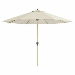 BAUHAUS Doppler Alu Wood Kurbelschirm Ultra Natur, Durchmesser: 350 Cm