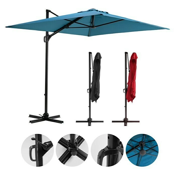 BAUHAUS Sunfun Ampelschirm Florenz Blau, 200 X 250 Cm 3 BAUHAUS Sunfun Ampelschirm Florenz Blau, 200 X 250 Cm