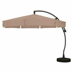 BAUHAUS Ampelschirm Mit Schirmständer Taupe, Durchmesser: 350 Cm