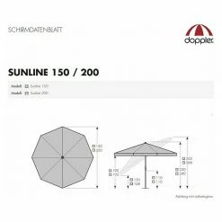 BAUHAUS Doppler Sunline Sonnenschirm Neo Anthrazit, Ø X H: 150 X 230 Cm -Sonnenschirme Verkaufsgeschäft 12 618