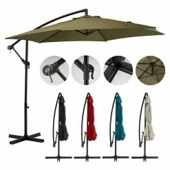 BAUHAUS Sunfun Ampelschirm Toscana Taupe, Durchmesser: 300 Cm