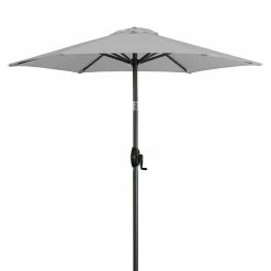 BAUHAUS Derby Basic Lift Sonnenschirm Neo Hellgrau, Durchmesser: 180 Cm