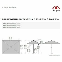 BAUHAUS Doppler Sunline Sonnenschirm Waterproof Neo Rot, 225 X 120 Cm -Sonnenschirme Verkaufsgeschäft 12 705