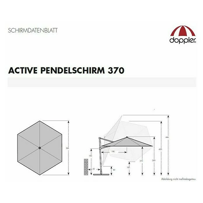 BAUHAUS Doppler Active Pendelschirm Natur, 370 Cm 8 BAUHAUS Doppler Active Pendelschirm Natur, 370 Cm – Bild 6