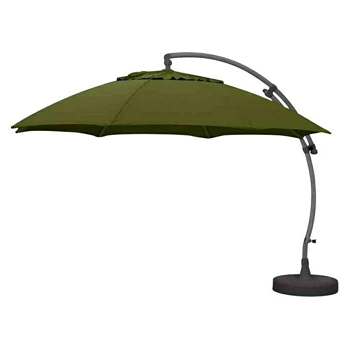 BAUHAUS Ampelschirm Mit Schirmständer Grün, Durchmesser: 375 Cm 3 BAUHAUS Ampelschirm Mit Schirmständer Grün, Durchmesser: 375 Cm